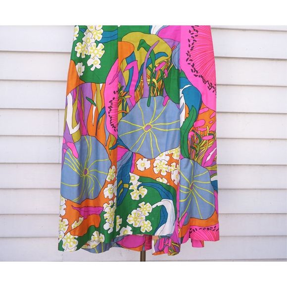 Vintage 60s Alice Polynesian Mod Cocktail Party Dress - Picture 4 of 7